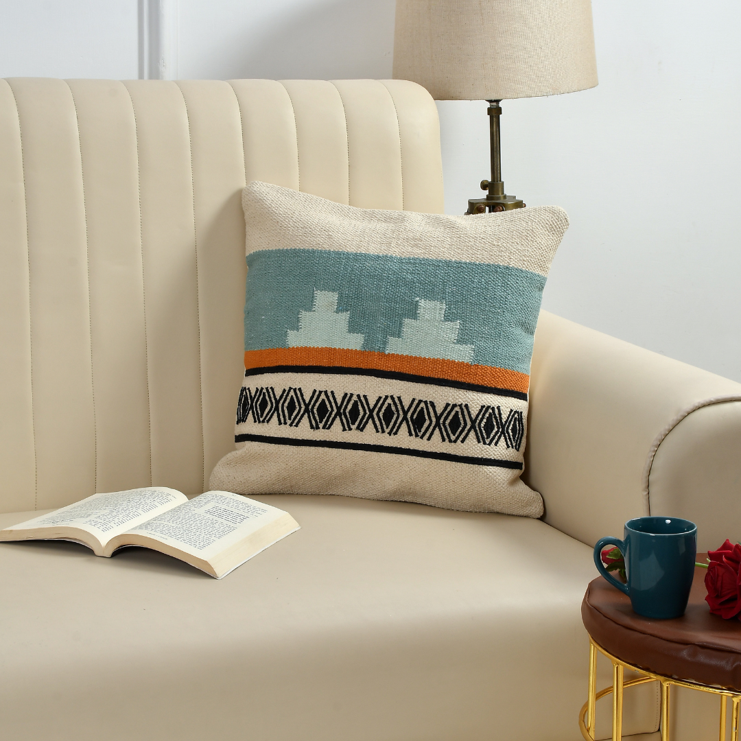 Black Embroided Pattern Cushion Cover