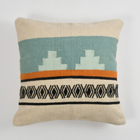 Black Embroided Pattern Cushion Cover Front