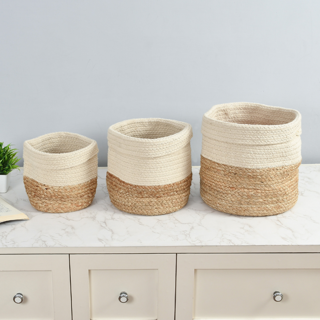 Braided Storage Basket: Set of 3