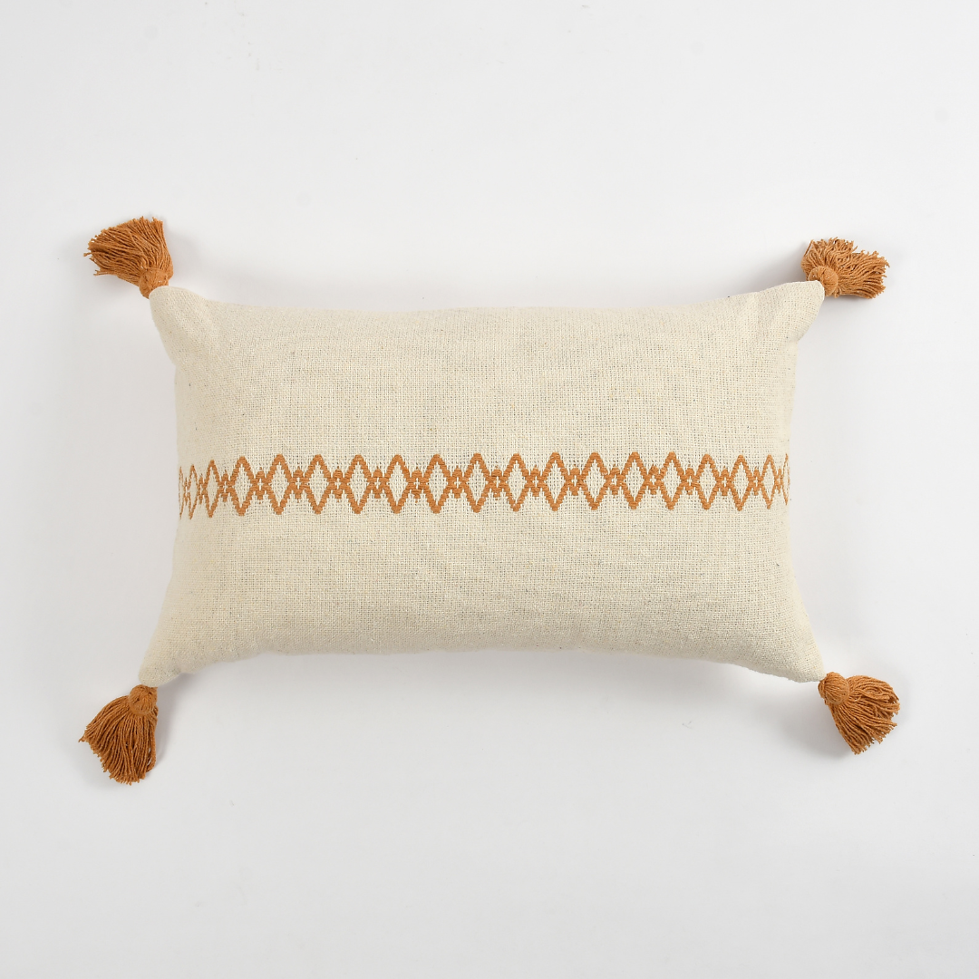 Mustard Woven Cushion - sashaaworld