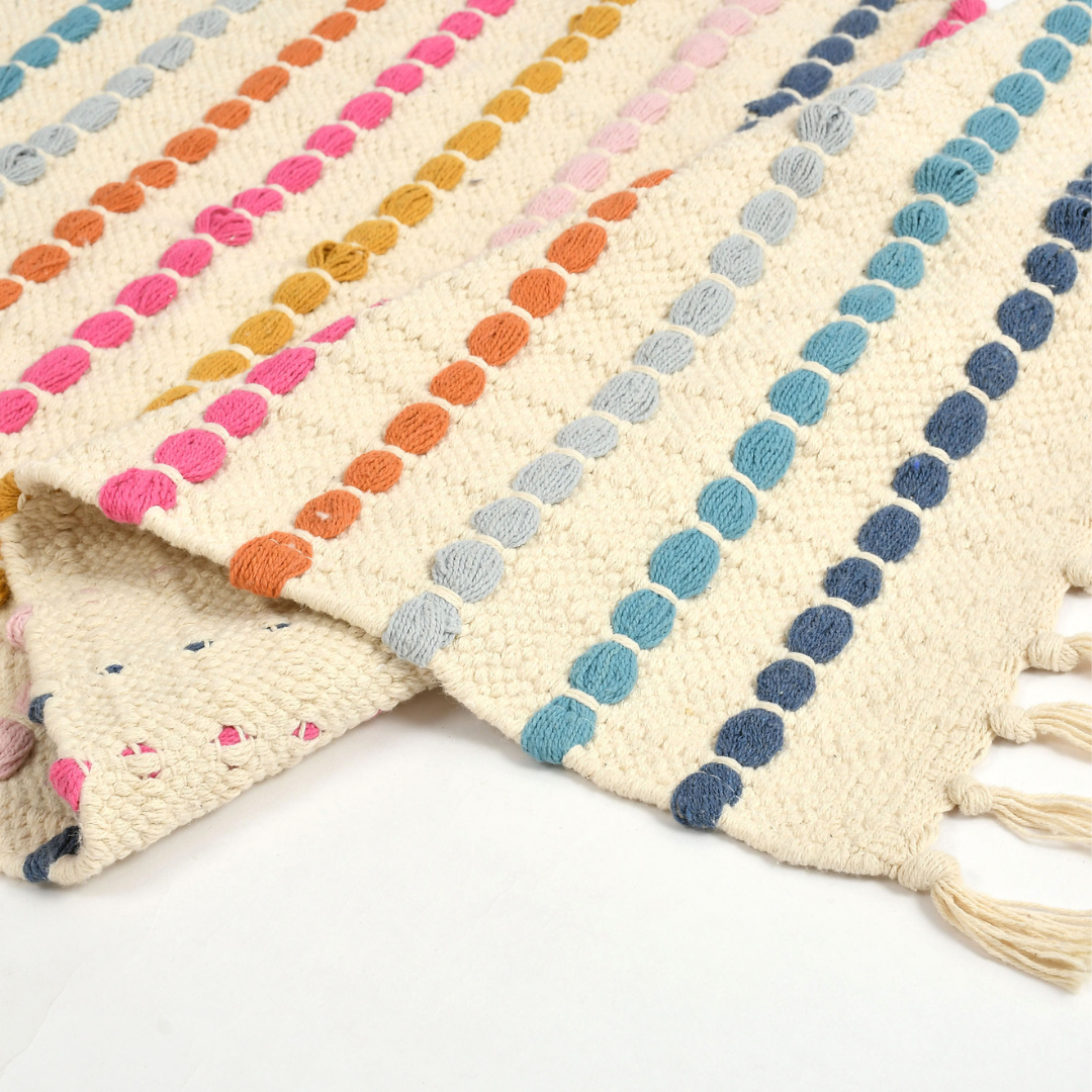 Multi-Coloured Striped Rug