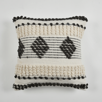 Black & Ivory Textured Cushion Cover