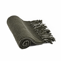 Olive Green Woven Cotton Throw - Sashaaworld