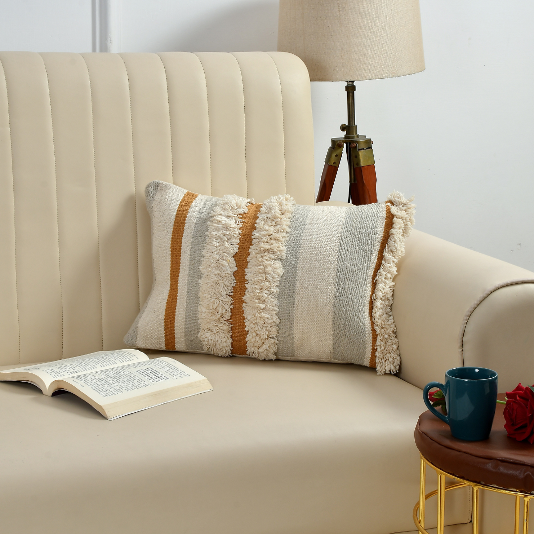 Neutral Tones Abstract Cushion- Sashaaworld