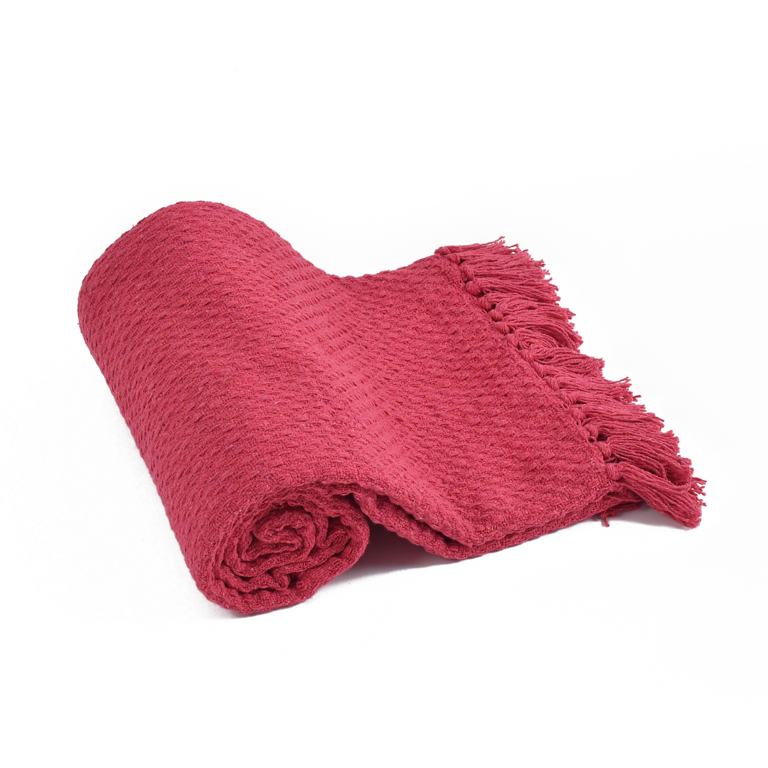 Vibrant Pink Cotton Throw