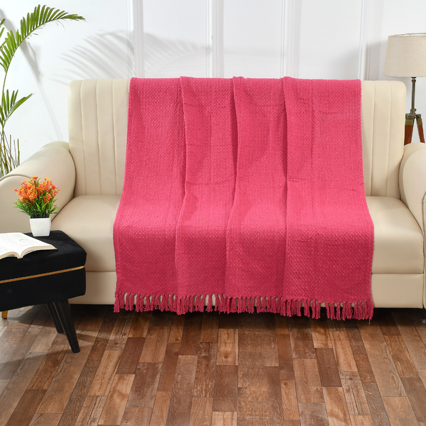 Vibrant Pink Cotton Throw