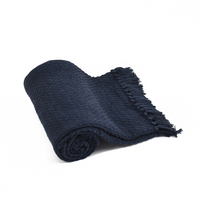 Navy Cotton Throw - Sashaaworld
