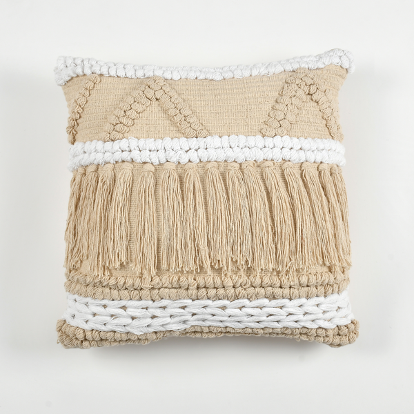 Beige Cotton Cushion Cover