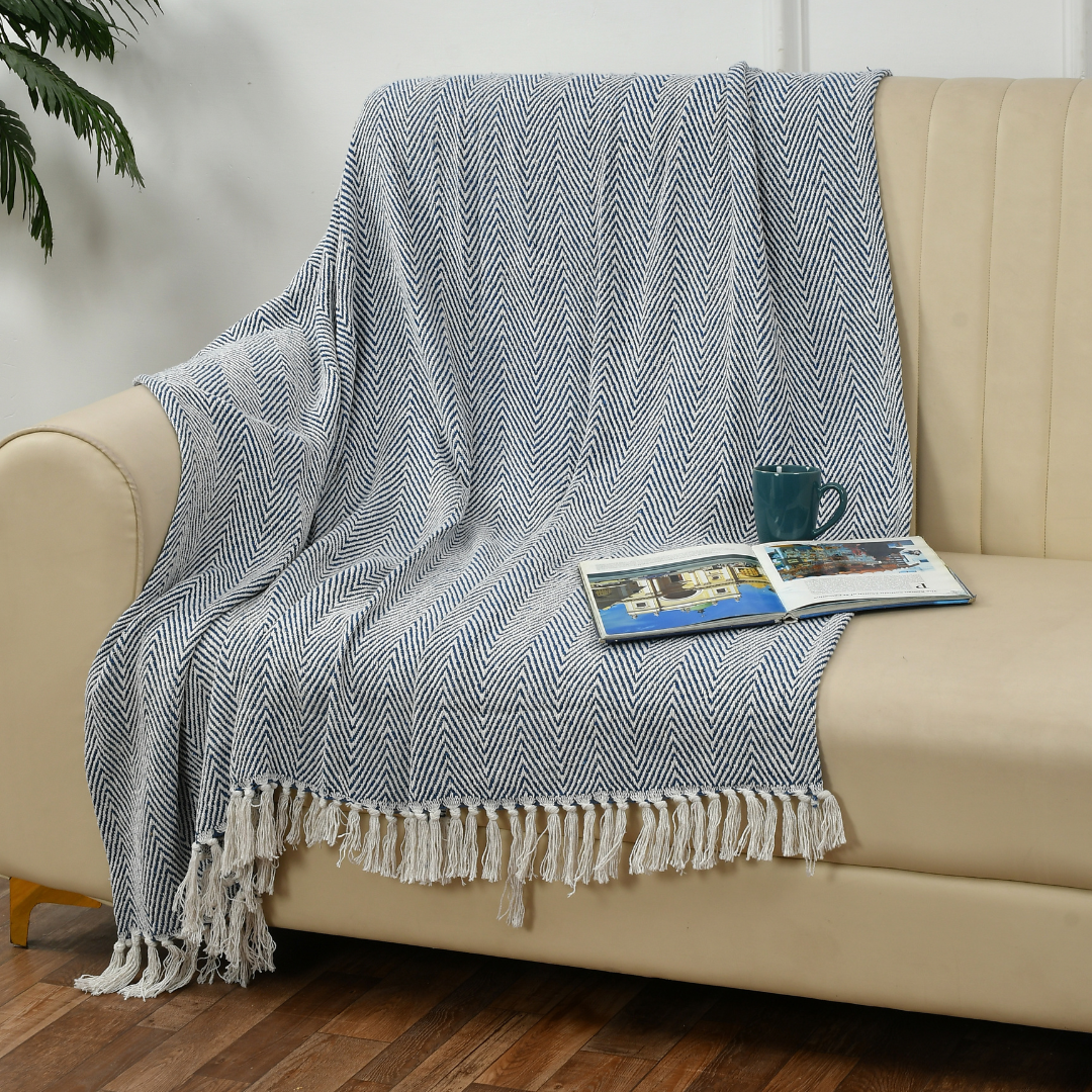 Spring-Hued Chevron Throw