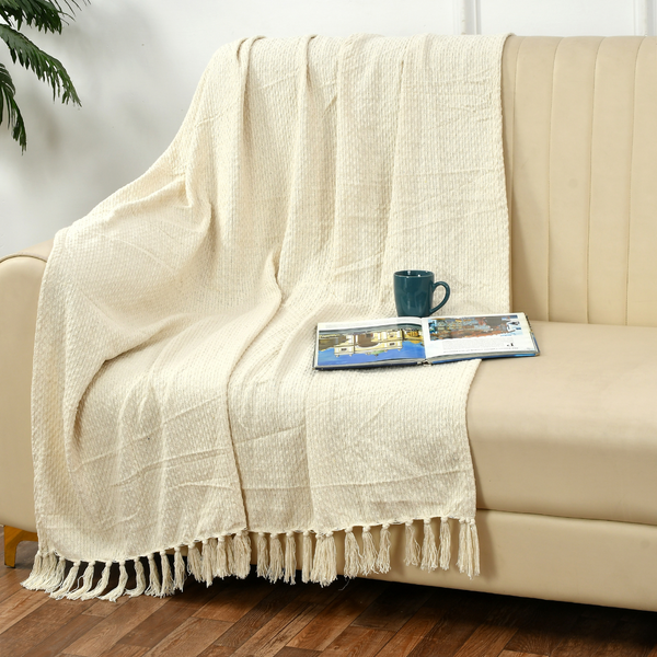 Ivory Cotton Throw
