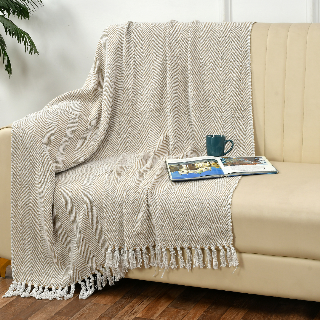 Spring-Hued Chevron Throw
