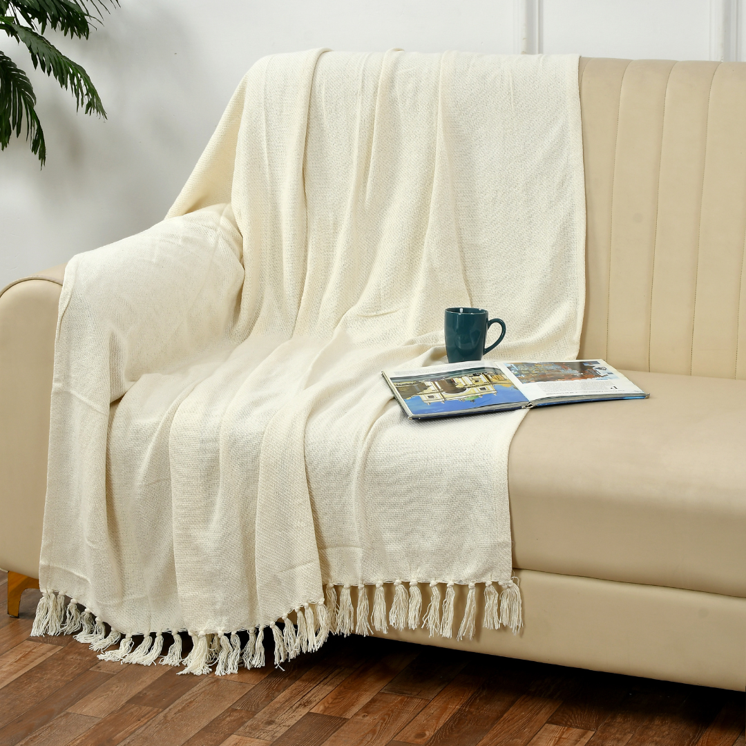 White Solid Throw