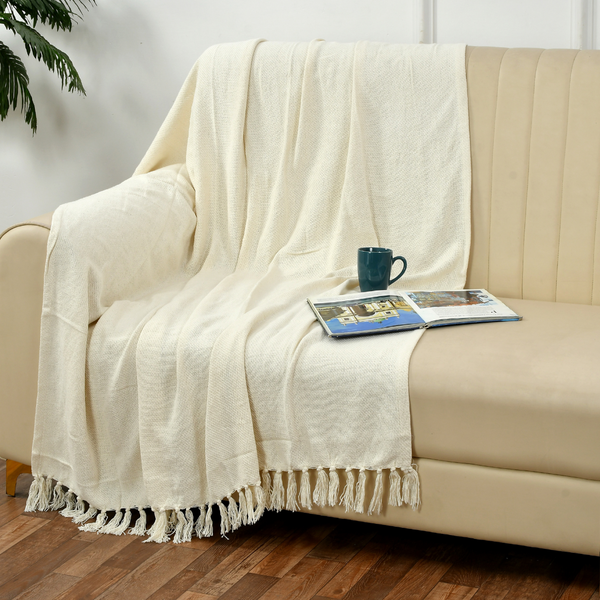 White Solid Throw