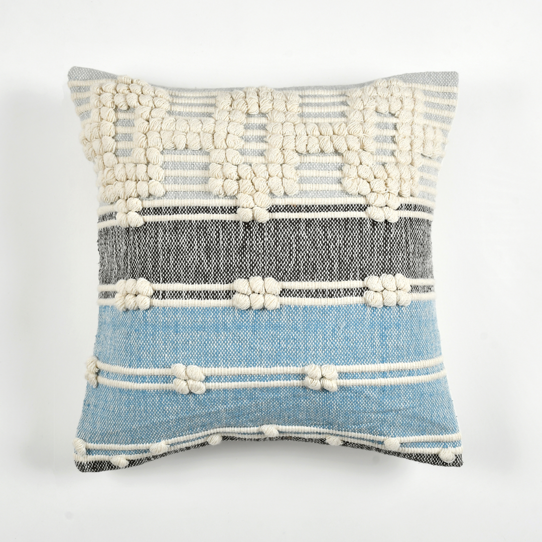 Blue Cotton Cushion Cover