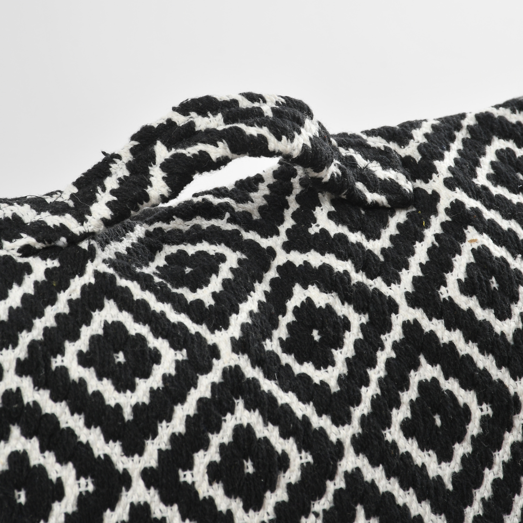 Black and White Floor Cushion zoom view