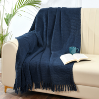 Navy Cotton Throw - Sashaaworld