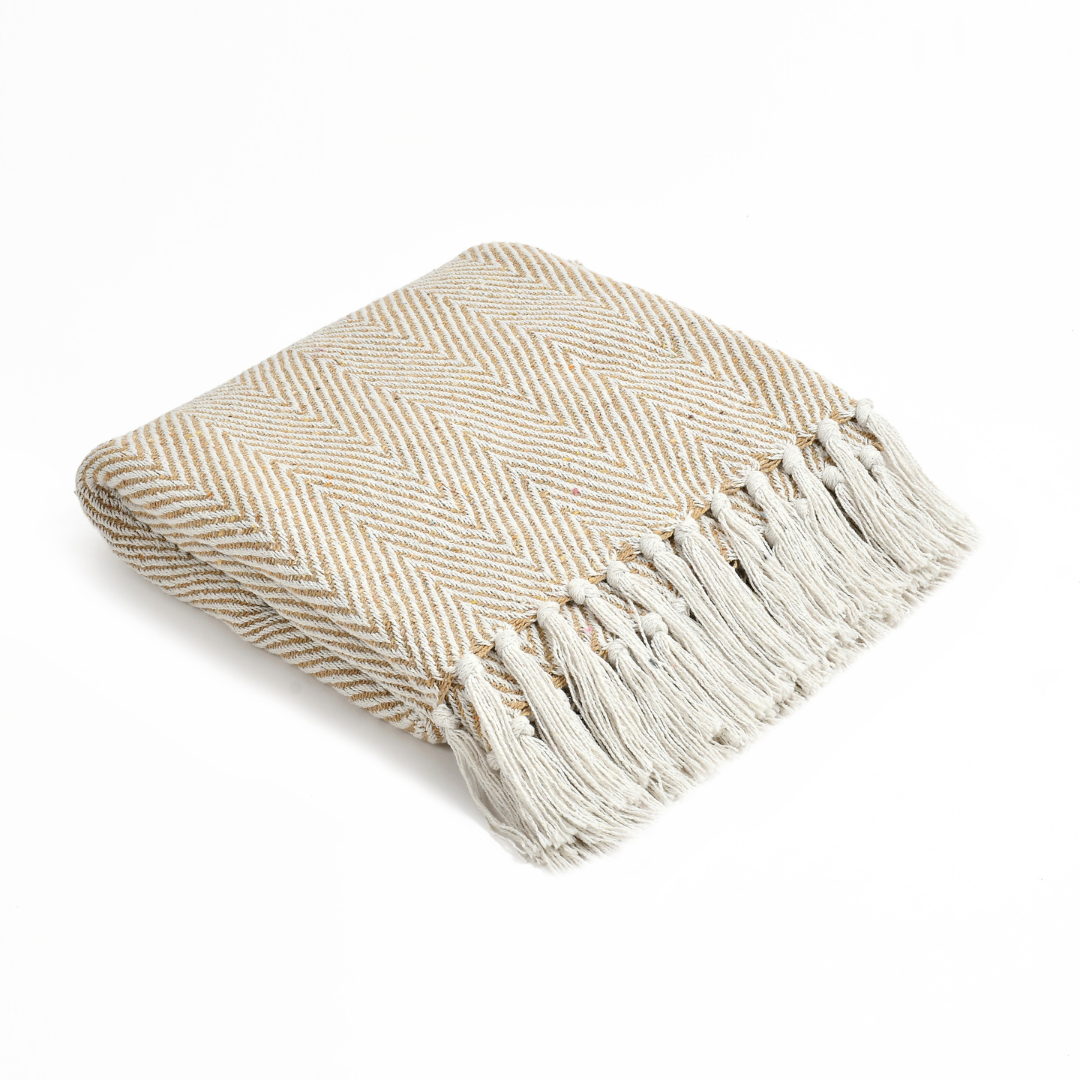 Spring-Hued Chevron Throw
