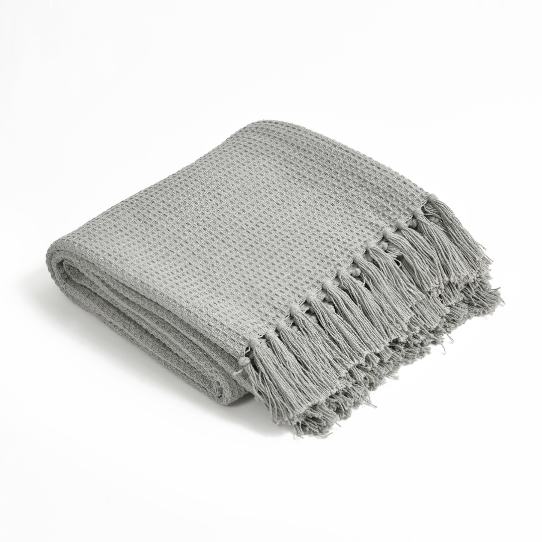 Grey Waffle Throw