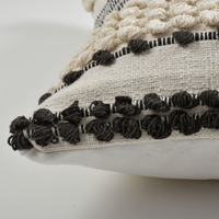 Black & Ivory Textured Cushion Cover