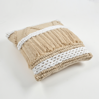 Beige Cotton Cushion Cover