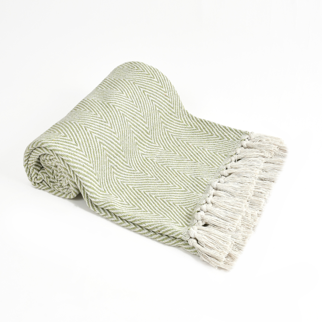 Spring-Hued Chevron Throw