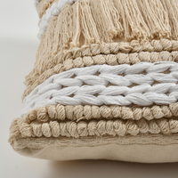 Beige Cotton Cushion Cover