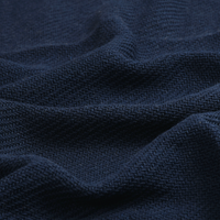 Navy Blue Solid Cotton Throw