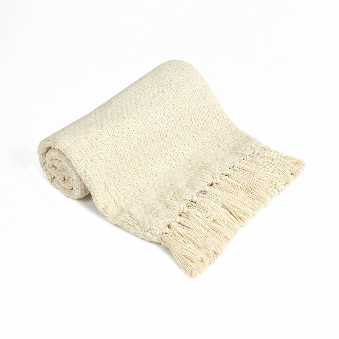 Ivory Cotton Throw