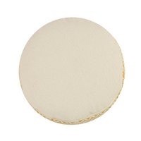 Mustard and White Boho Pouf- Sashaaworld