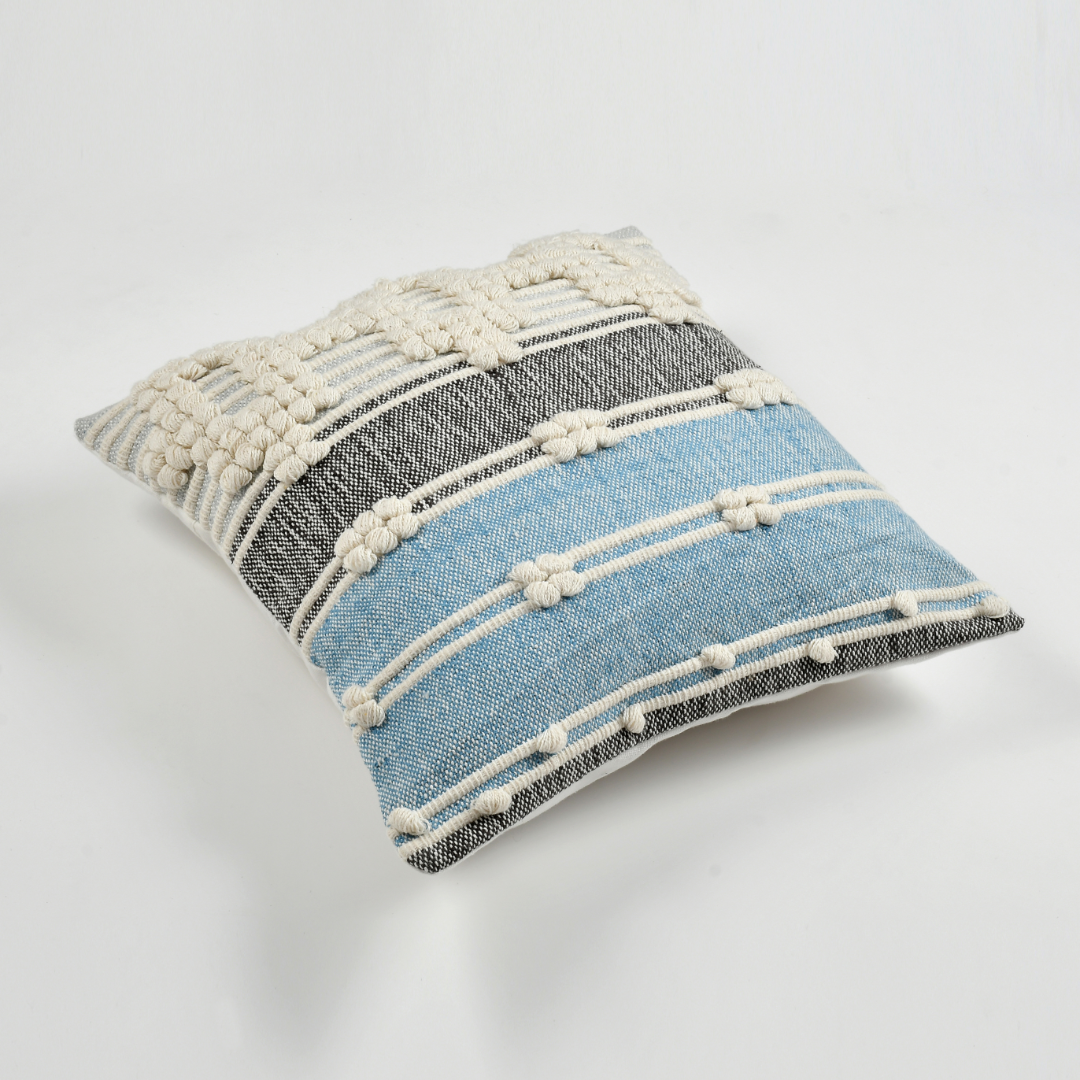 Blue Cotton Cushion Cover