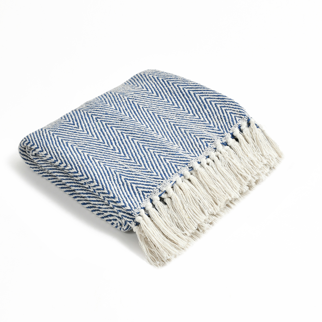 Spring-Hued Chevron Throw
