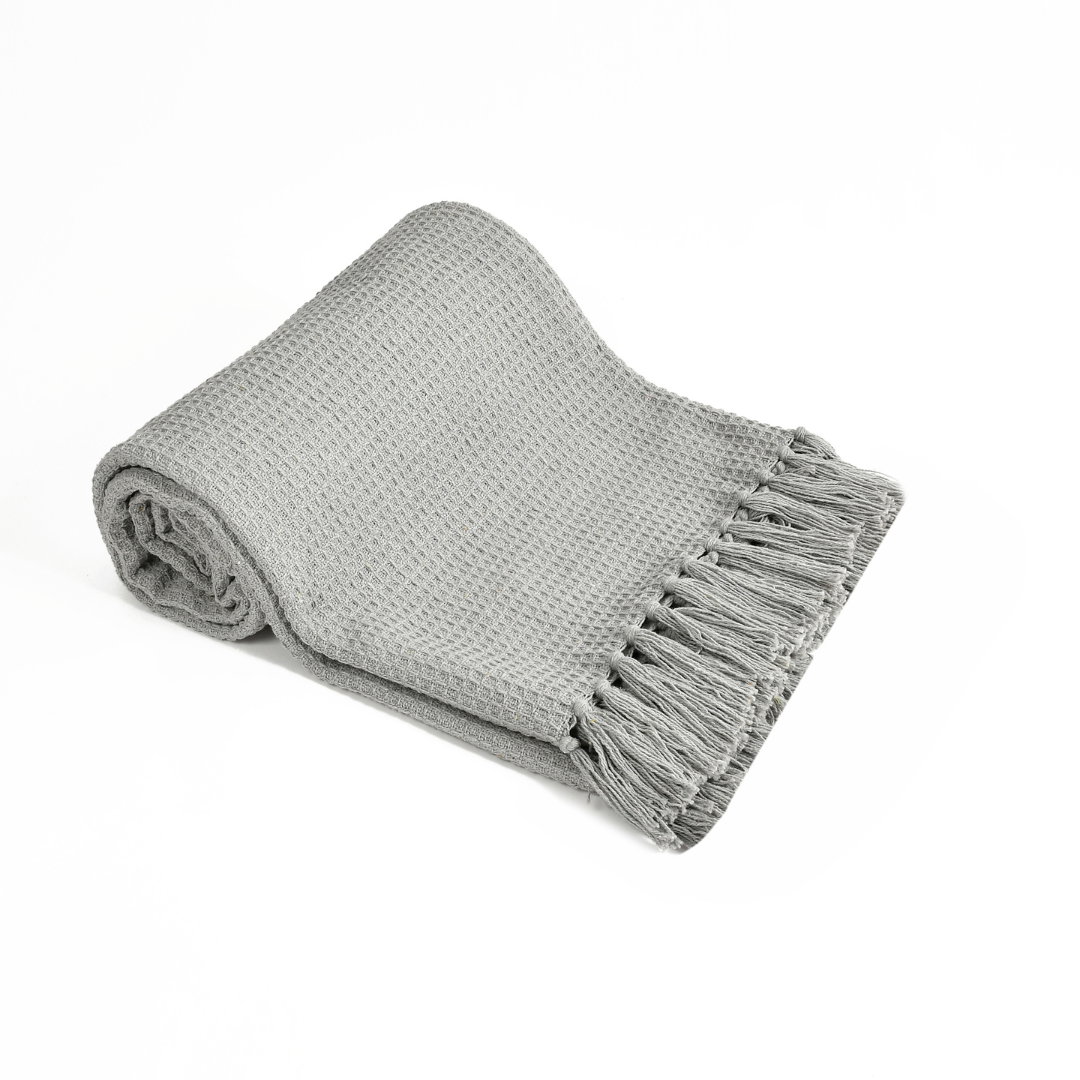 Grey Waffle Throw
