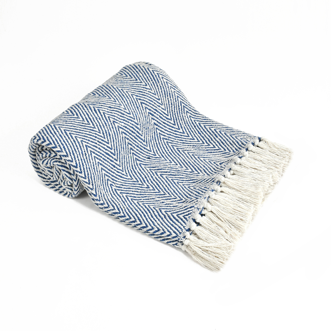 Spring-Hued Chevron Throw