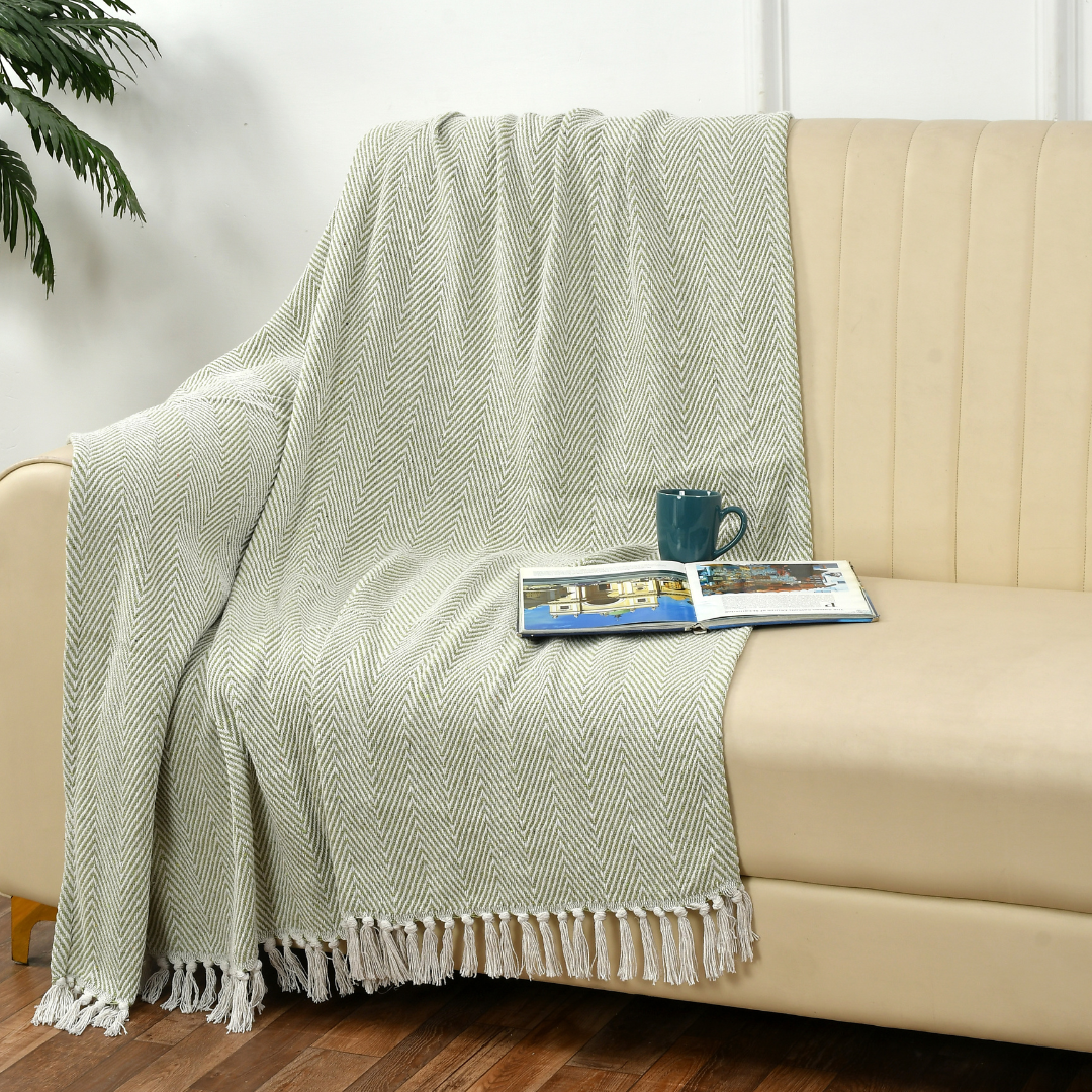 Spring-Hued Chevron Throw