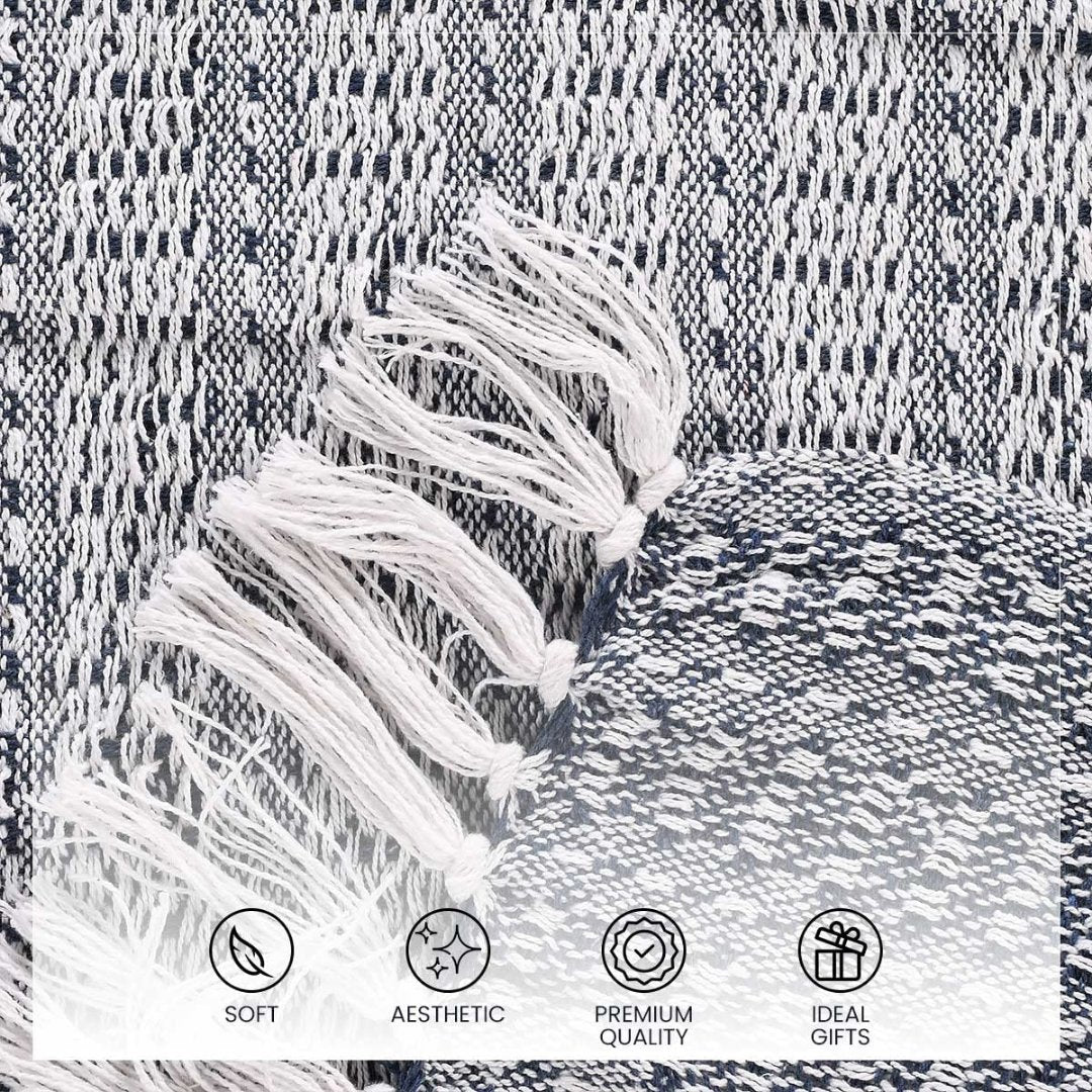 Striped Soft & Breathable Blue Throw Blanket- Sashaa world