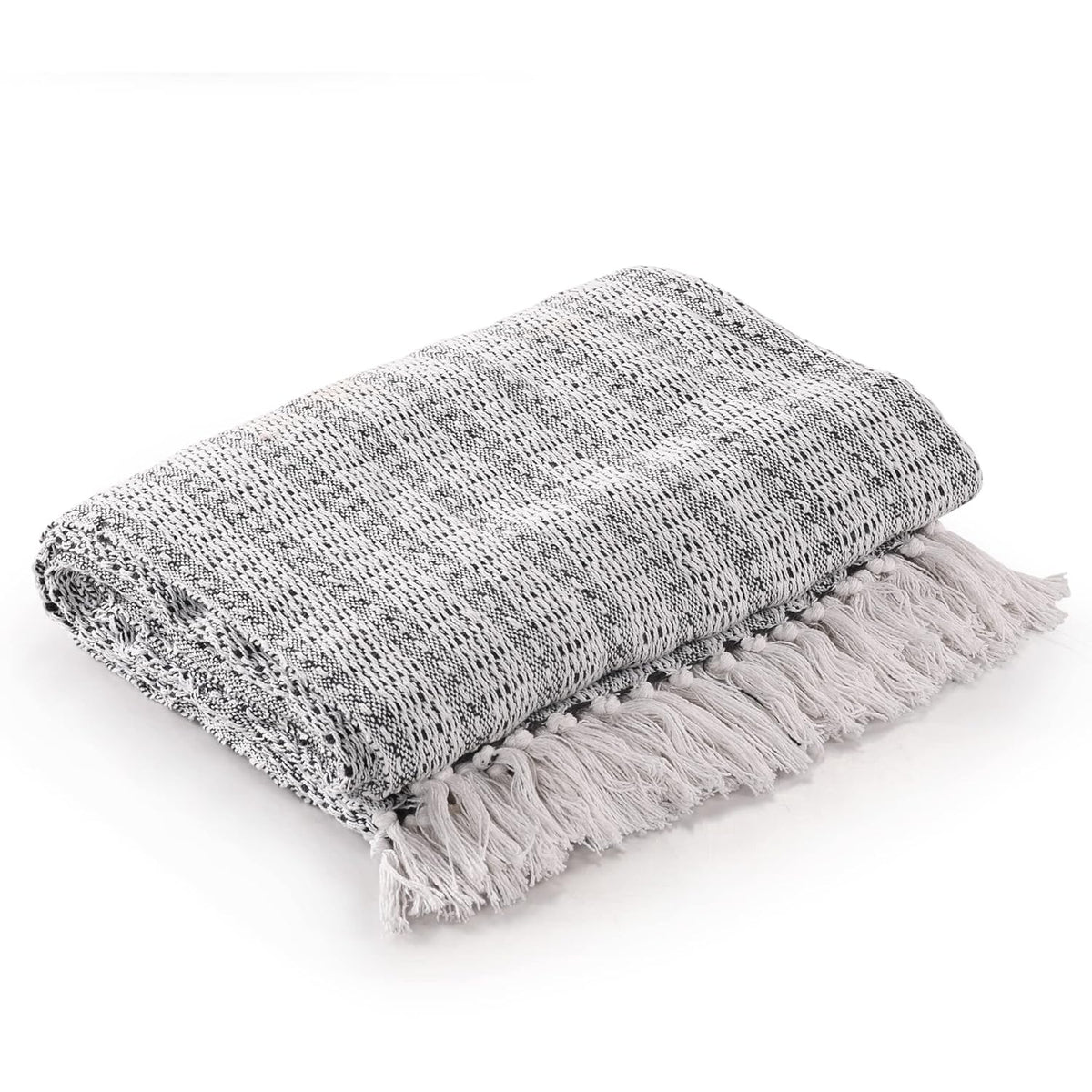 Striped Soft & Breathable Black Throw Blanket