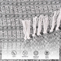 Striped Soft & Breathable Black Throw Blanket