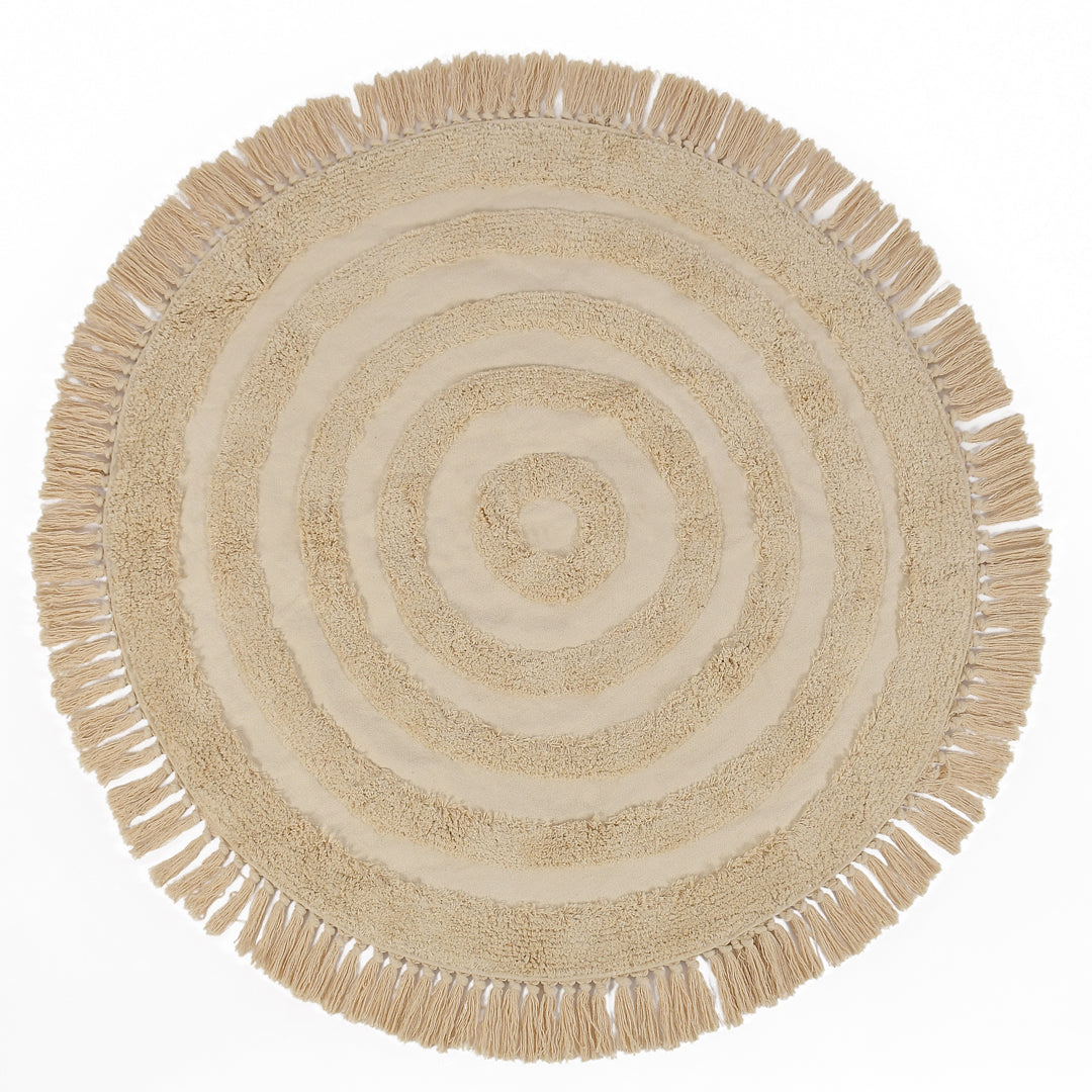 Circular patterned Cotton Tufted Rug