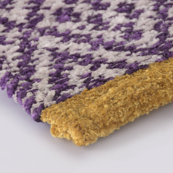 Diamond Pattern Handwoven Chenille Rug Purple - Sashaa World