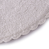 Reversible Oval Shaped Bathroom Rug- White- sashaaworld
