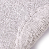 Reversible Oval Shaped Bathroom Rug- White- sashaaworld