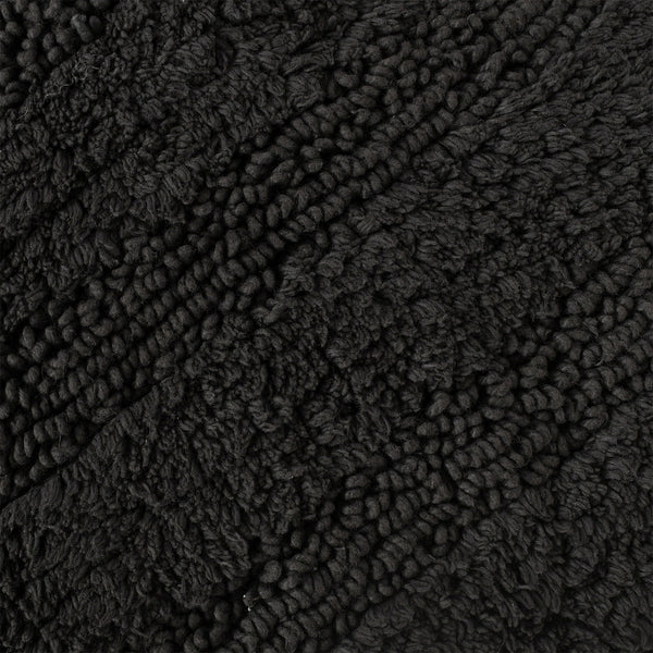 Tufted V Striped Grey Bathmat and Contour set