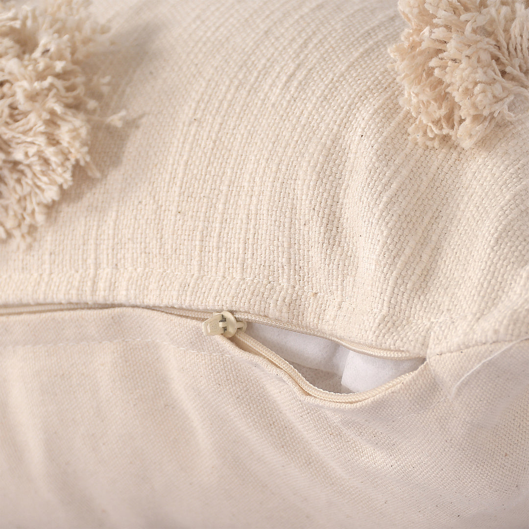 Tufted Pom-Pom Delight Cushion Cover
 - Sashaaworld