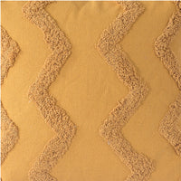 Yellow Chevron Tufted Cushion Cover with Tassels