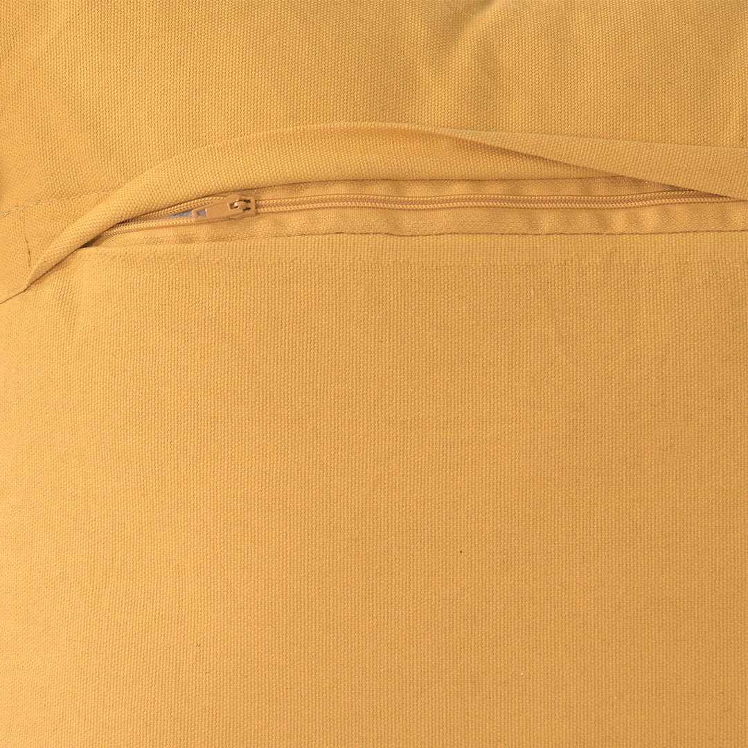 Yellow Chevron Tufted Cushion Cover with Tassels