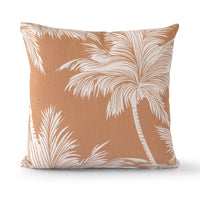 Yellow Palm Tree Printed Cotton Cushion Cover - Sashaaworld