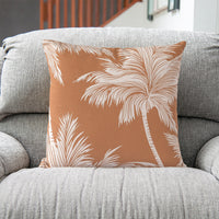 Yellow Palm Tree Printed Cotton Cushion Cover - Sashaaworld