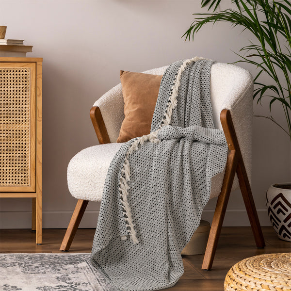 Black diamond Pattern Cotton Throw