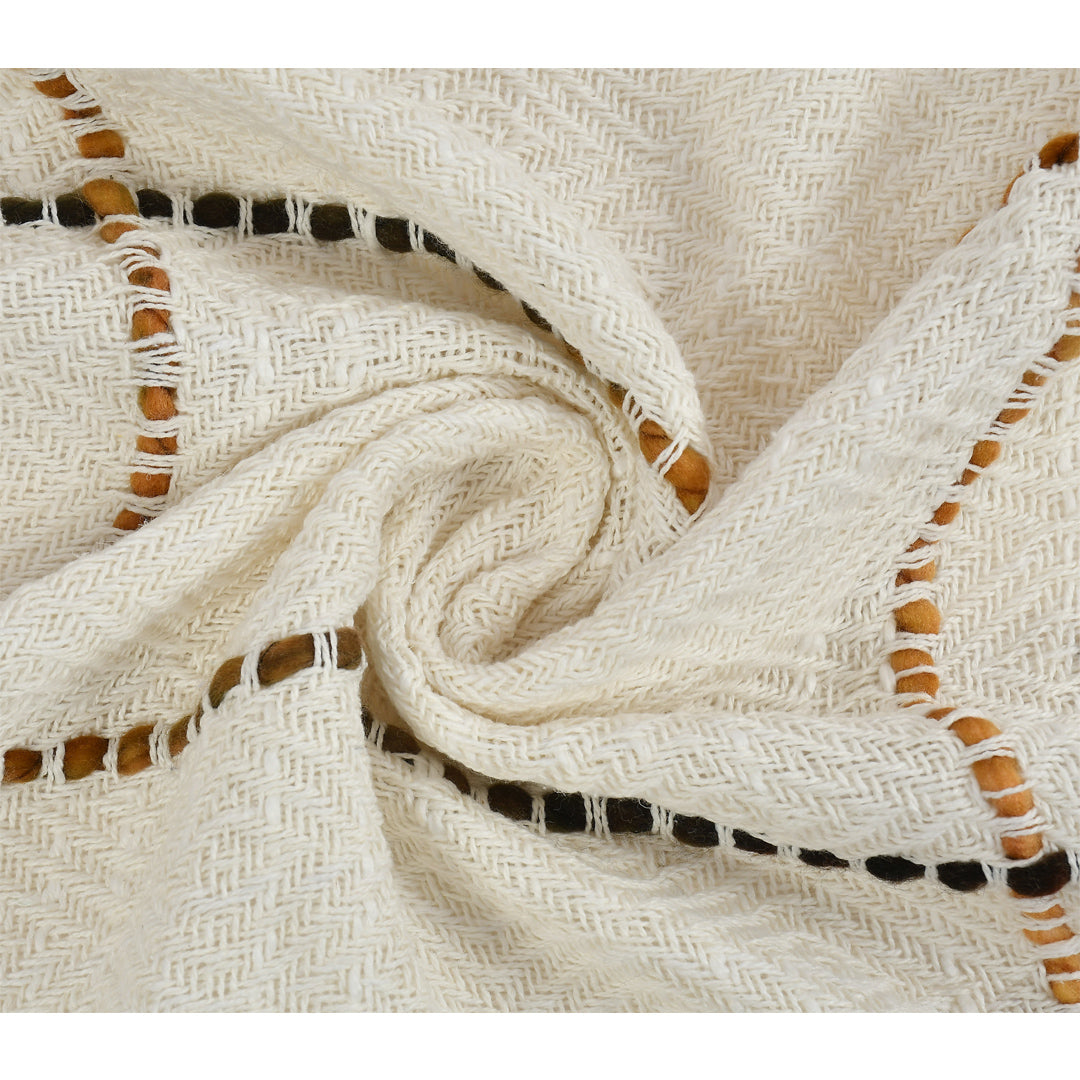 Multi Grid Pattern Handwoven Cotton Throw- Sashaaworld