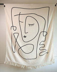 Printed Women Face Woven Throw